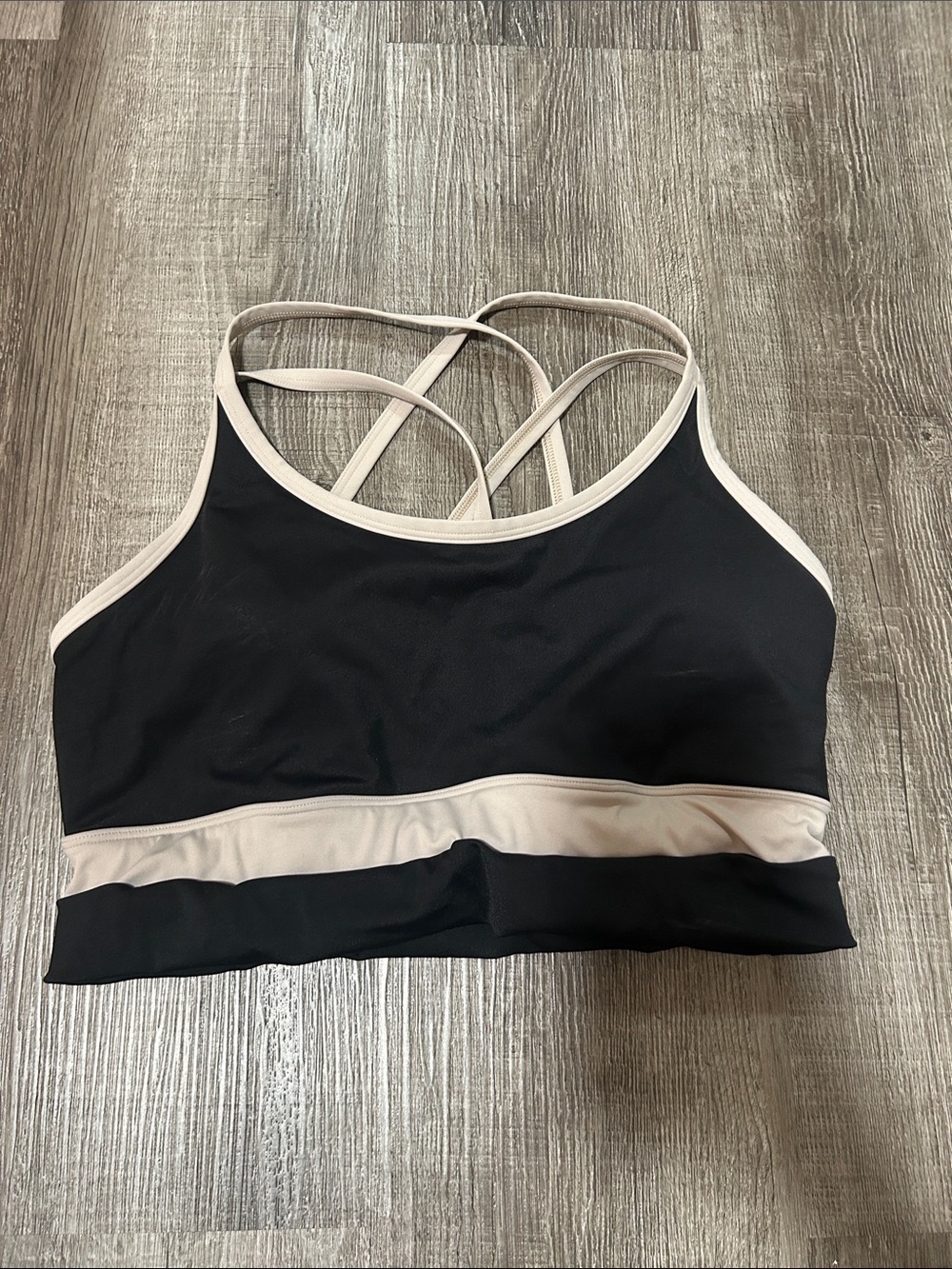 Gilly Hicks Black Sports Bra with Cream Trim